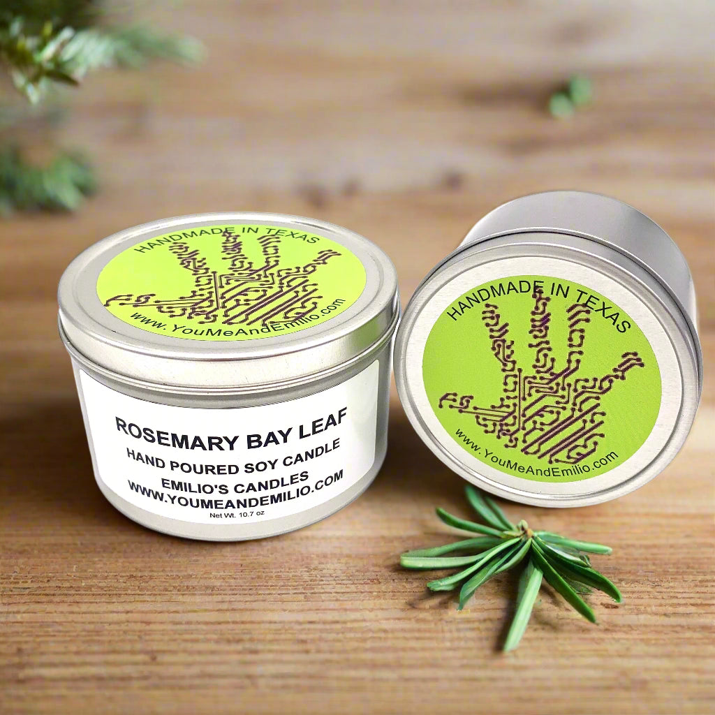 Rosemary Bay Leaf Soy Candle, a captivating fragrance that combines the rich scents of forest florals, citrus, and spices to create an invigorating aroma that will lift your spirits. Immerse yourself in the delightful blend of bay laurel, rosemary leaves, orange clove, bayberry, fir balsam pine, patchouli, and oak moss.