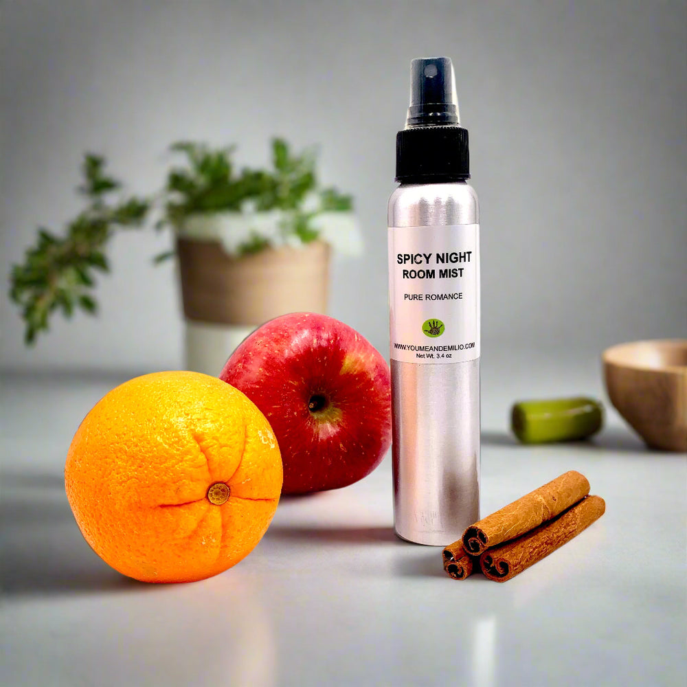 Spicy Night Room Mist

Immerse yourself in the captivating aroma of our Spicy Night Room Mist. This dynamic fragrance combines invigorating notes of cinnamon, orange peel, vanilla, baked apple, and a musky undertone, creating a truly mesmerizing scent experience.