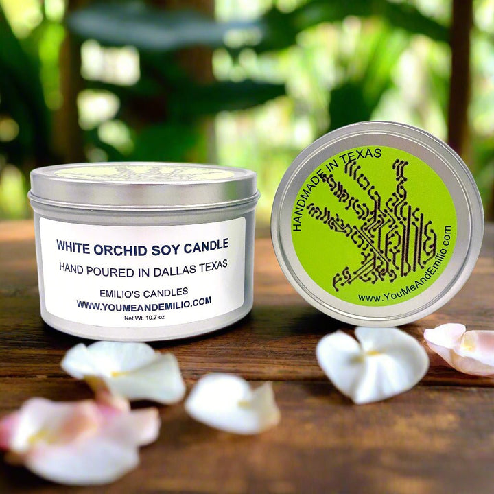 White Orchid Soy Candle - You Me and Emilio